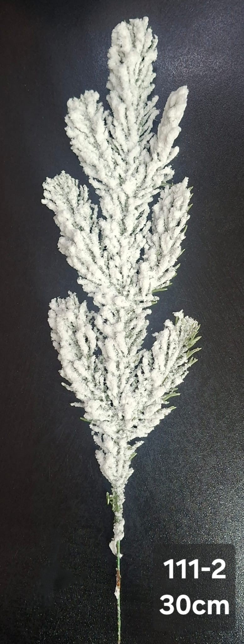 Crenguțe artificiale de brad verde nins – 30cm, 10/set